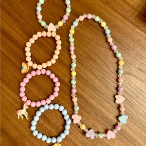 NWOT Colorful Beaded Kids Necklace and Bracelet Set